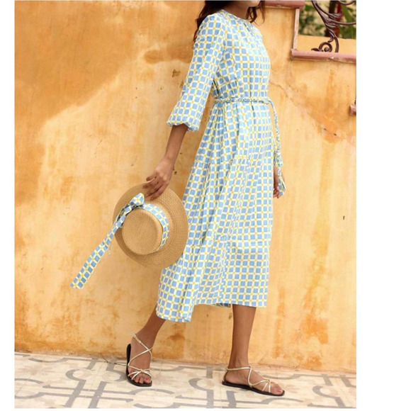 Monsoon and Beyond Lexi Midi Dress In Fontainhos Blue Size S - Picture 8 of 9